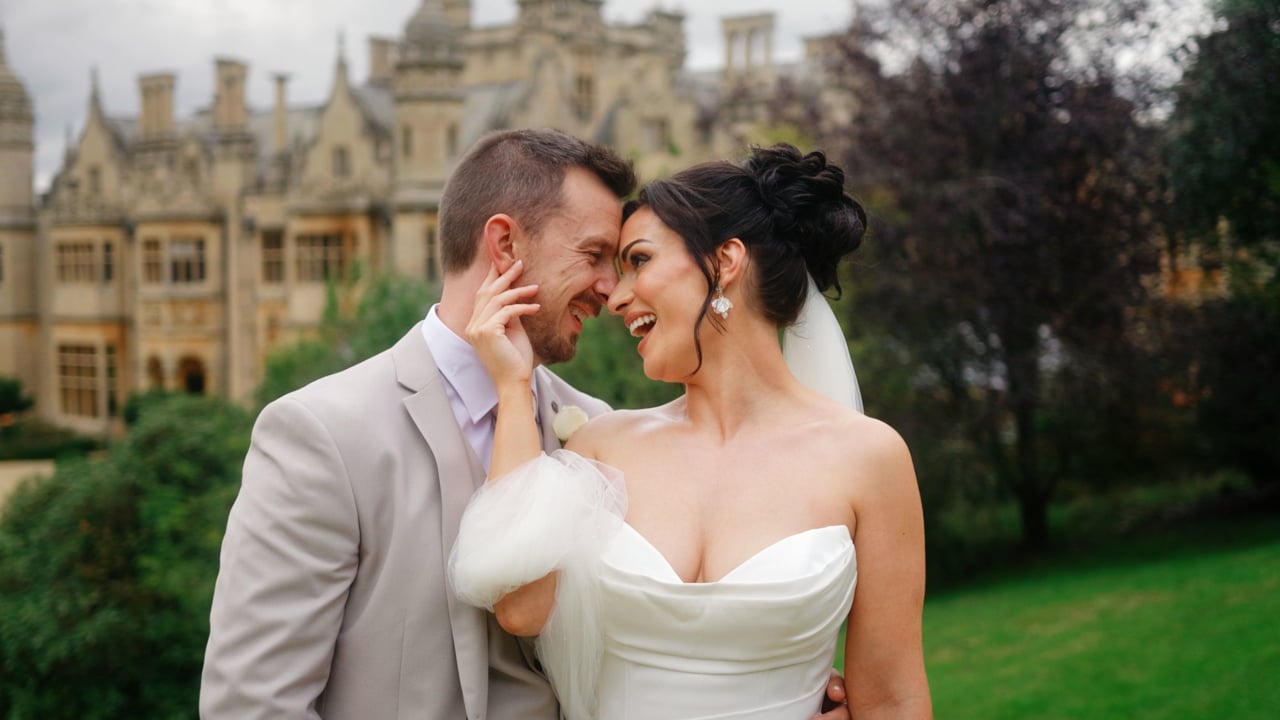 Jackie & Russell's wedding film at Harlaxton Manor